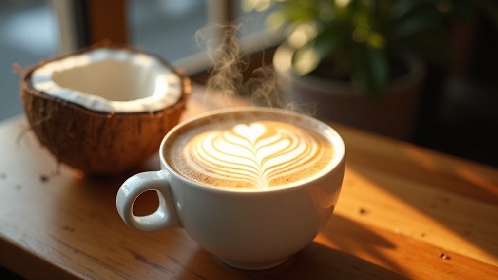 coconut milk latte art