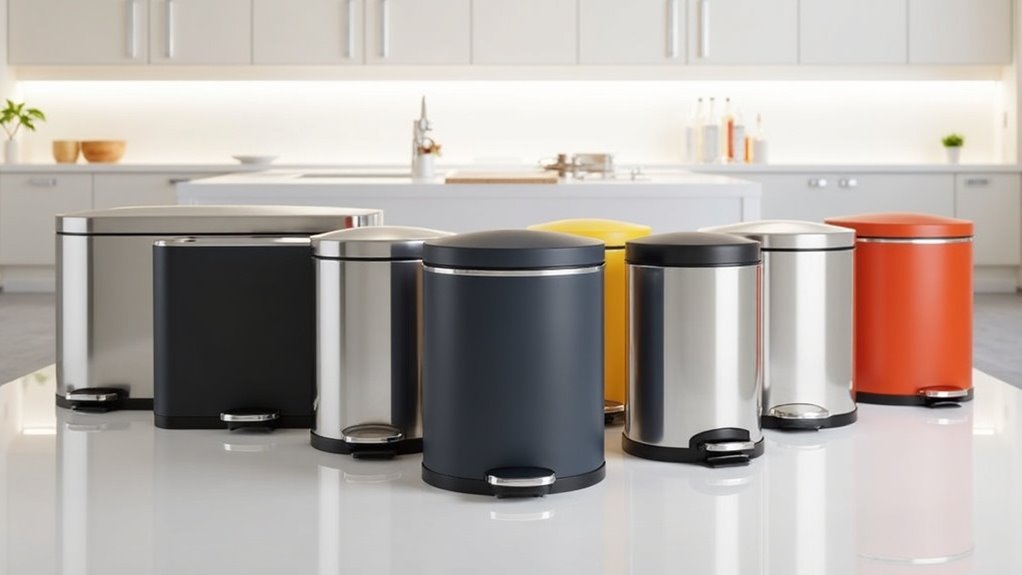 hands free foot pedal trash cans