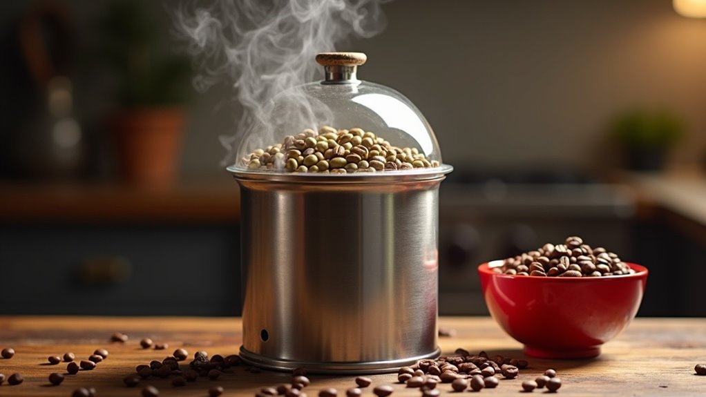 roasting coffee with popper