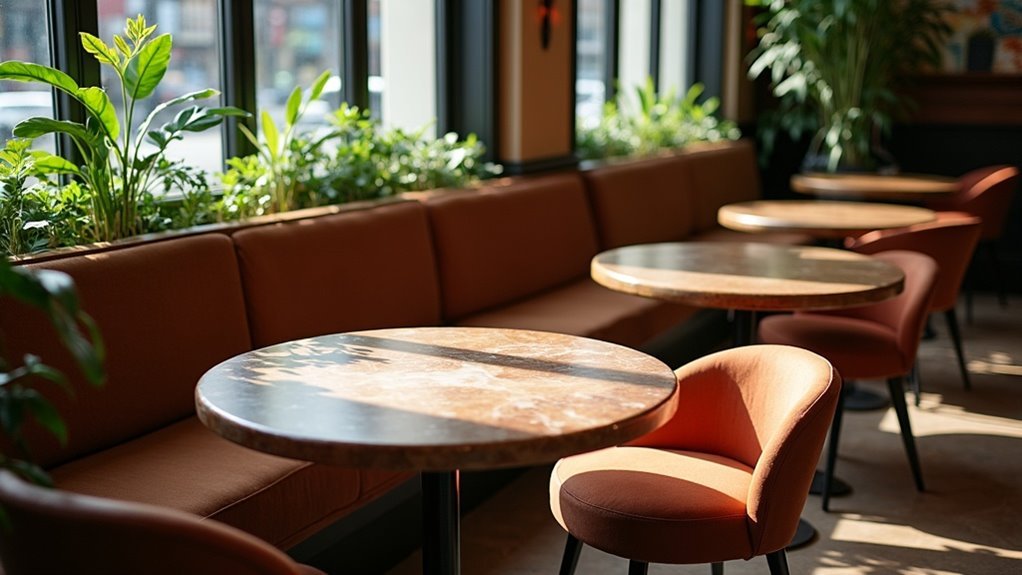 stylish and comfortable cafe tables