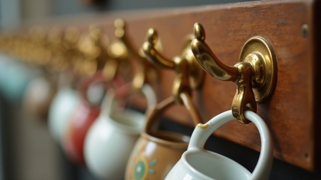 stylish brass cup hooks