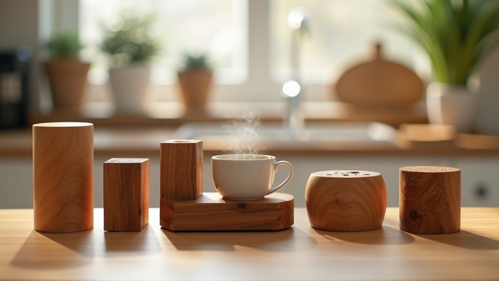stylish wooden coffee cup holders